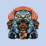 Blue Tiger Red Flame-Mens-Heavyweight-Tee-glitchygorilla