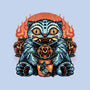 Blue Tiger Red Flame-None-Drawstring-Bag-glitchygorilla