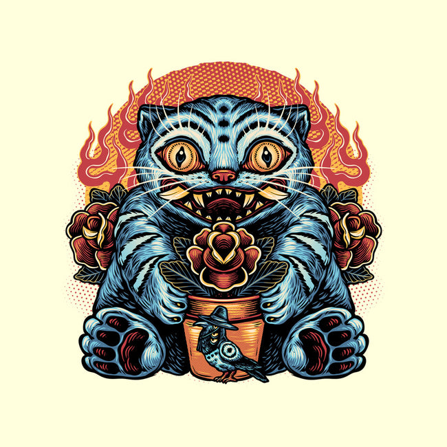 Blue Tiger Red Flame-None-Drawstring-Bag-glitchygorilla