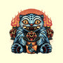 Blue Tiger Red Flame-None-Drawstring-Bag-glitchygorilla