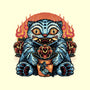 Blue Tiger Red Flame-None-Basic Tote-Bag-glitchygorilla