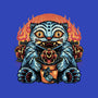 Blue Tiger Red Flame-Unisex-Pullover-Sweatshirt-glitchygorilla