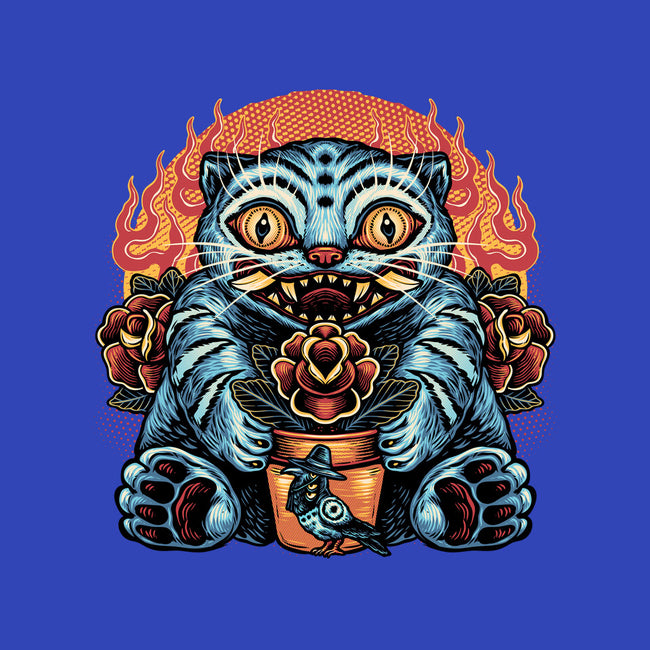 Blue Tiger Red Flame-Mens-Heavyweight-Tee-glitchygorilla