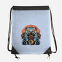 Blue Tiger Red Flame-None-Drawstring-Bag-glitchygorilla