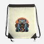 Blue Tiger Red Flame-None-Drawstring-Bag-glitchygorilla