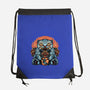 Blue Tiger Red Flame-None-Drawstring-Bag-glitchygorilla