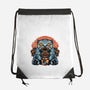 Blue Tiger Red Flame-None-Drawstring-Bag-glitchygorilla