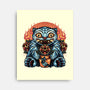 Blue Tiger Red Flame-None-Stretched-Canvas-glitchygorilla