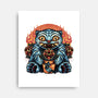 Blue Tiger Red Flame-None-Stretched-Canvas-glitchygorilla