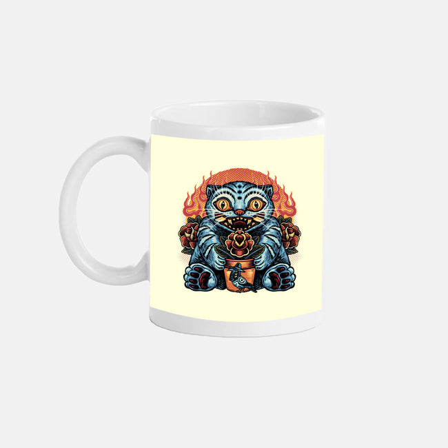 Blue Tiger Red Flame-None-Mug-Drinkware-glitchygorilla