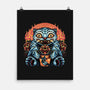 Blue Tiger Red Flame-None-Matte-Poster-glitchygorilla