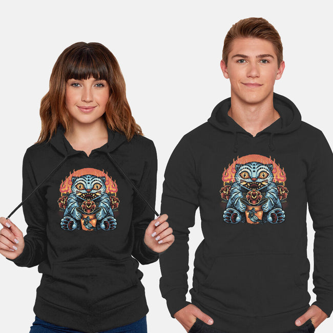 Blue Tiger Red Flame-Unisex-Pullover-Sweatshirt-glitchygorilla