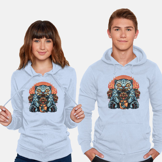Blue Tiger Red Flame-Unisex-Pullover-Sweatshirt-glitchygorilla
