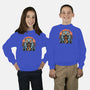 Blue Tiger Red Flame-Youth-Crew Neck-Sweatshirt-glitchygorilla