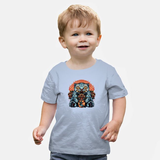 Blue Tiger Red Flame-Baby-Basic-Tee-glitchygorilla