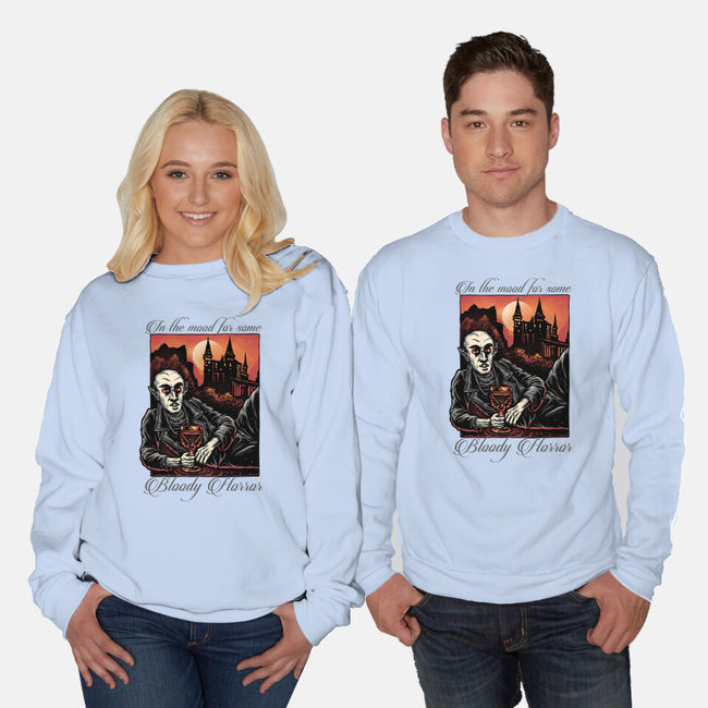 Bloody Horror-Unisex-Crew Neck-Sweatshirt-glitchygorilla