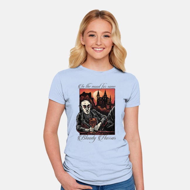 Bloody Horror-Womens-Fitted-Tee-glitchygorilla
