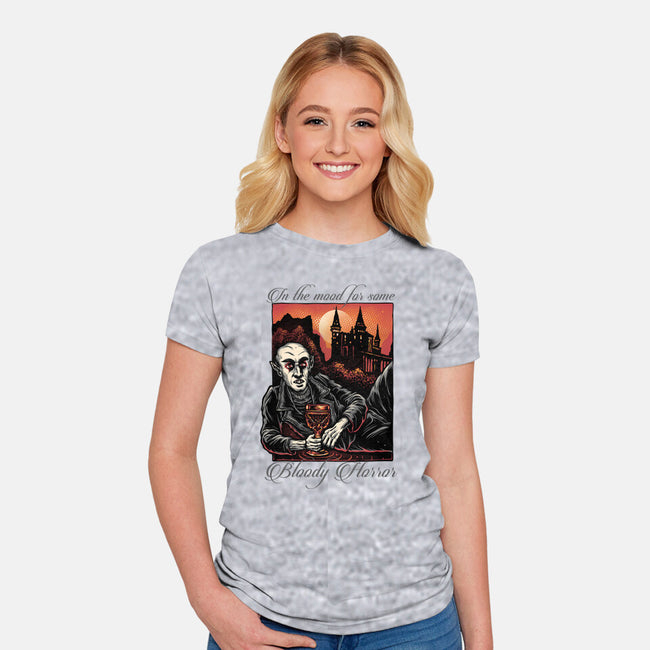 Bloody Horror-Womens-Fitted-Tee-glitchygorilla
