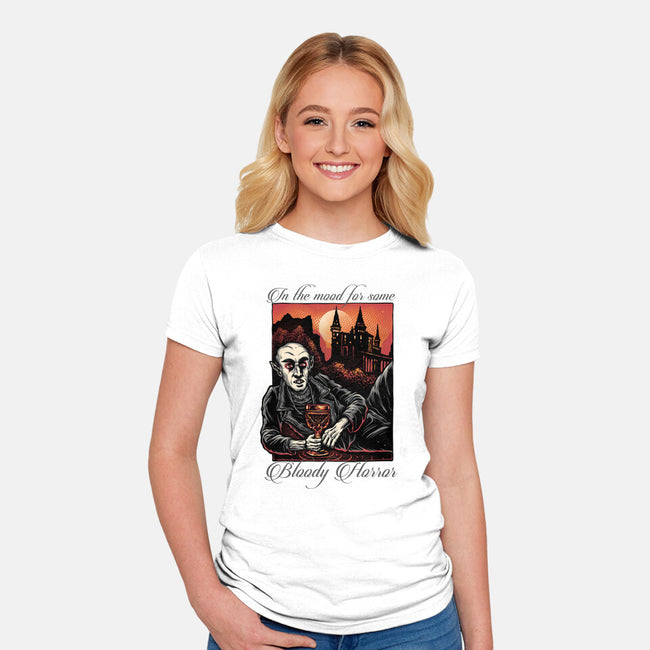 Bloody Horror-Womens-Fitted-Tee-glitchygorilla