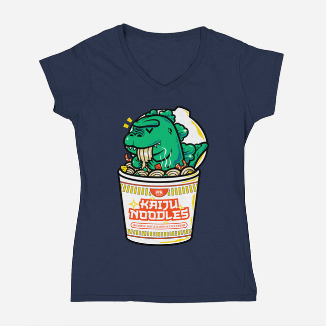 Kaiju Noodles-Womens-V-Neck-Tee-krisren28