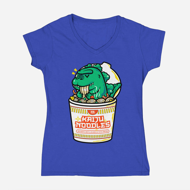Kaiju Noodles-Womens-V-Neck-Tee-krisren28