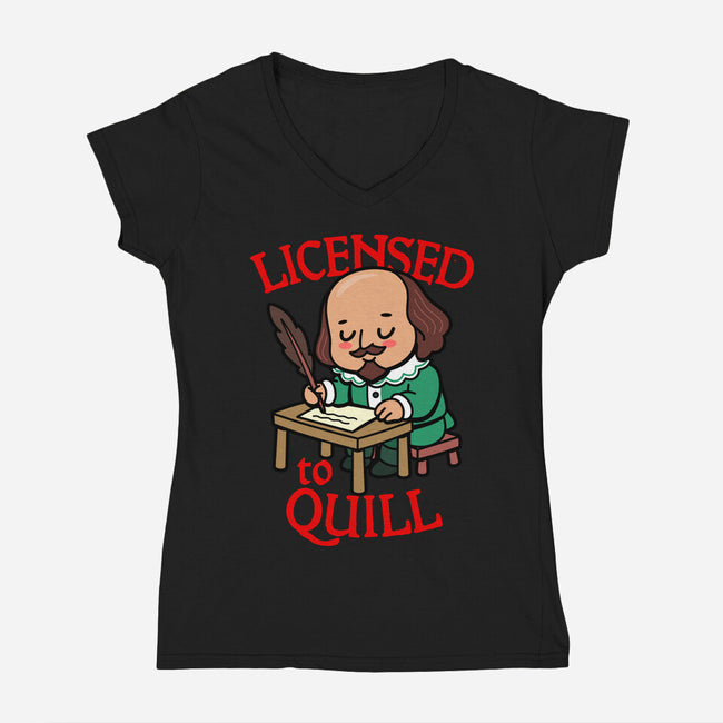 Licensed To Quill-Womens-V-Neck-Tee-Boggs Nicolas