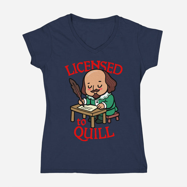 Licensed To Quill-Womens-V-Neck-Tee-Boggs Nicolas
