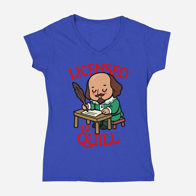 Licensed To Quill-Womens-V-Neck-Tee-Boggs Nicolas