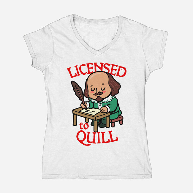Licensed To Quill-Womens-V-Neck-Tee-Boggs Nicolas