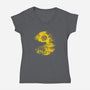 Pac Moon-Womens-V-Neck-Tee-dalethesk8er