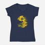 Pac Moon-Womens-V-Neck-Tee-dalethesk8er