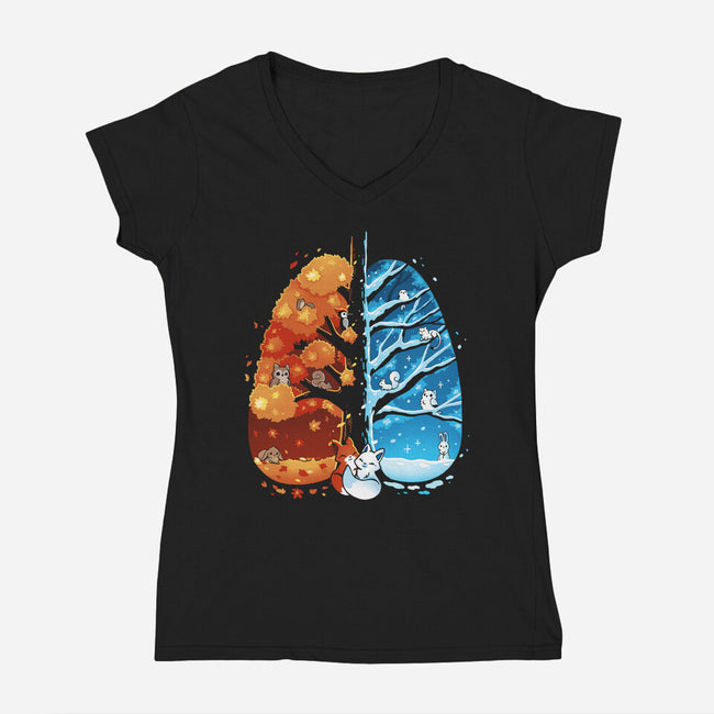 Breath Of The Seasons-Womens-V-Neck-Tee-Vallina84