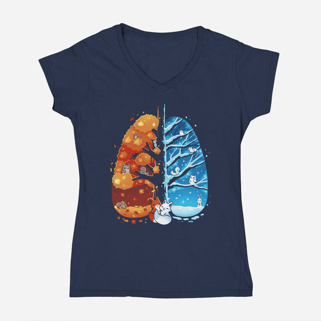 Breath Of The Seasons-Womens-V-Neck-Tee-Vallina84
