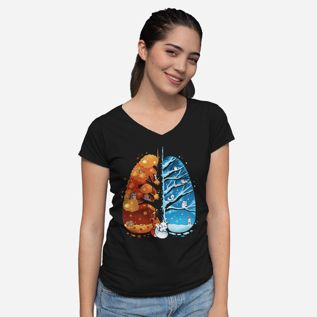 Breath Of The Seasons-Womens-V-Neck-Tee-Vallina84