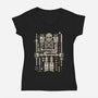 Toss A Coin To Your Skeletor-Womens-V-Neck-Tee-BadBox