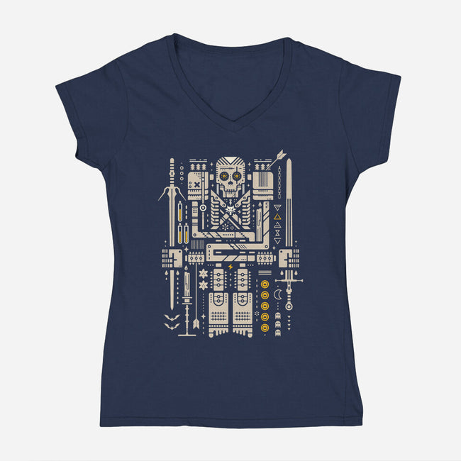 Toss A Coin To Your Skeletor-Womens-V-Neck-Tee-BadBox
