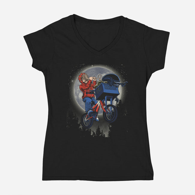 Non Terrestrial-Womens-V-Neck-Tee-Betmac
