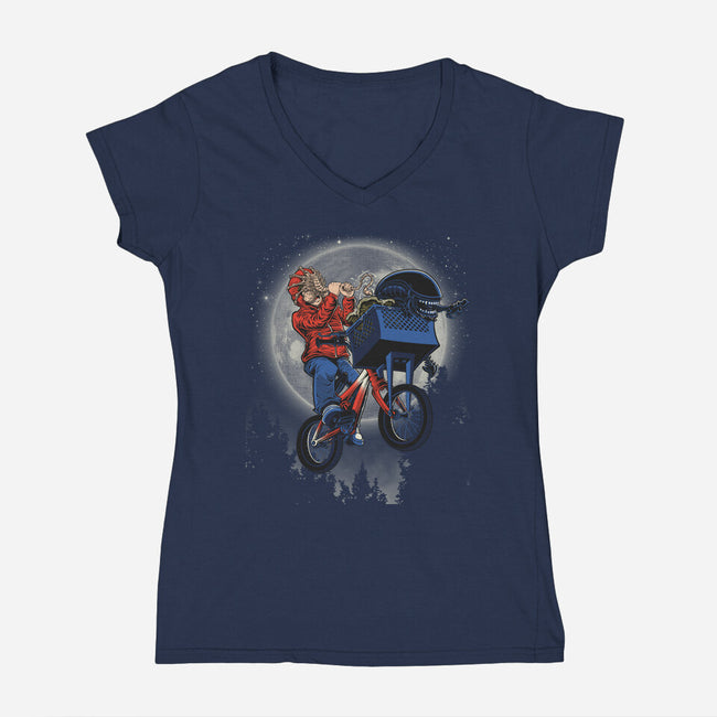 Non Terrestrial-Womens-V-Neck-Tee-Betmac