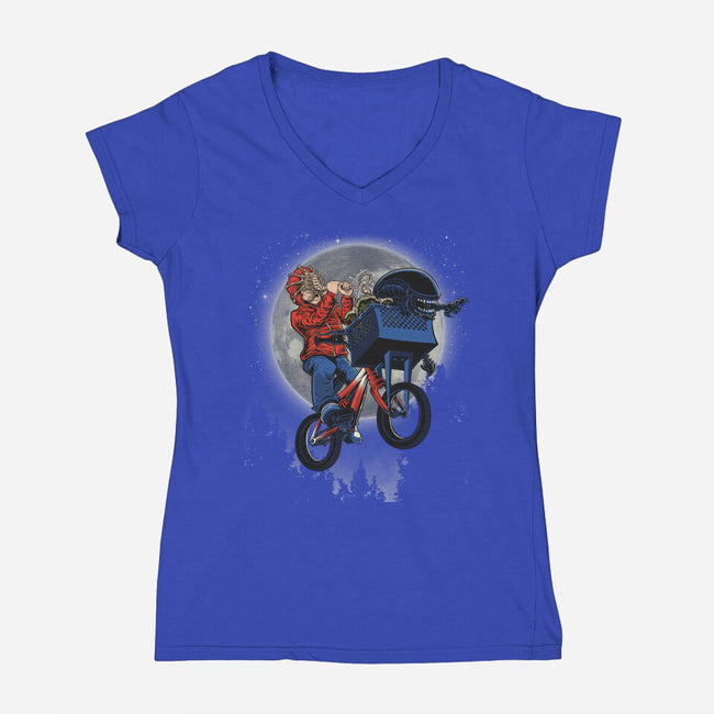 Non Terrestrial-Womens-V-Neck-Tee-Betmac