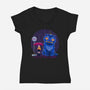 Cat In The Rain-Womens-V-Neck-Tee-rmatix