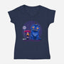 Cat In The Rain-Womens-V-Neck-Tee-rmatix