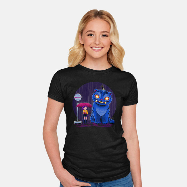 Cat In The Rain-Womens-Fitted-Tee-rmatix