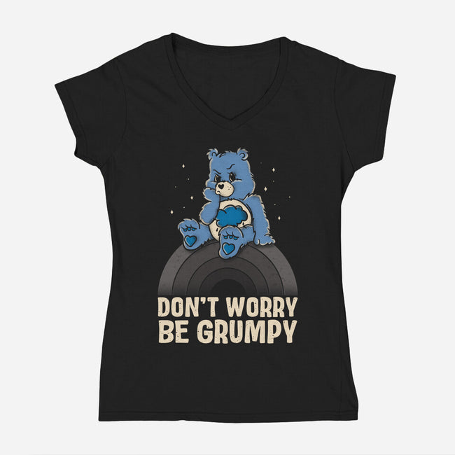 Be Grumpy-Womens-V-Neck-Tee-turborat14
