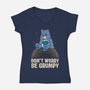 Be Grumpy-Womens-V-Neck-Tee-turborat14