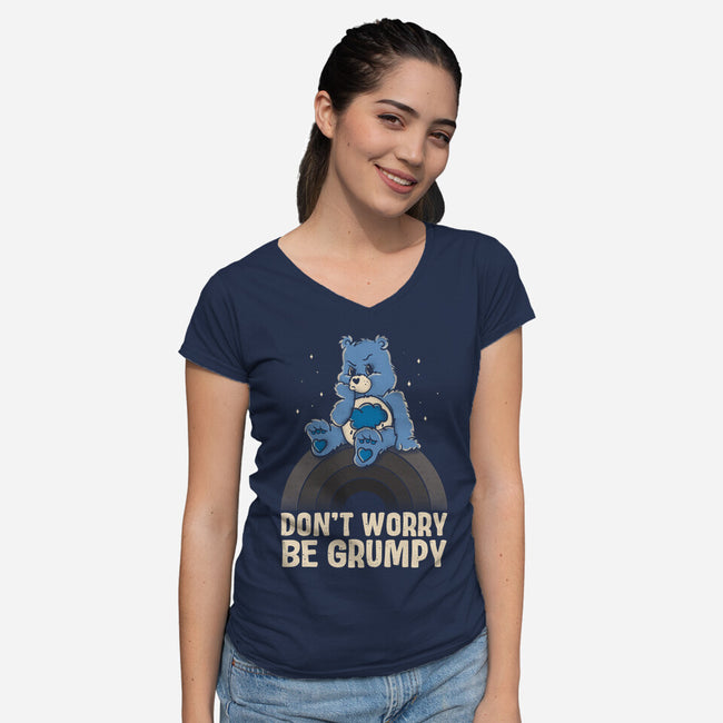 Be Grumpy-Womens-V-Neck-Tee-turborat14