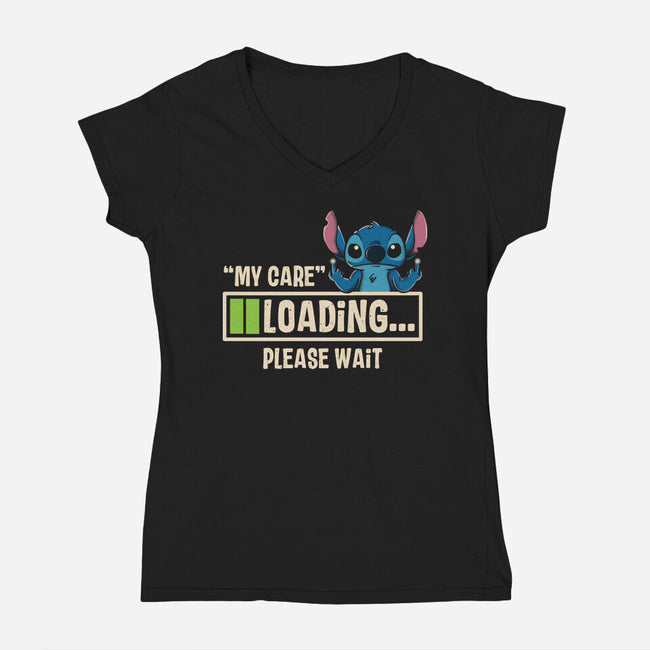 Loading My Care-Womens-V-Neck-Tee-turborat14