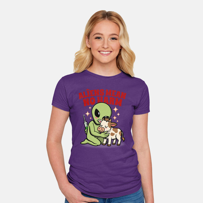 Aliens Mean No Harm-Womens-Fitted-Tee-Boggs Nicolas