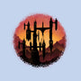 Castle Sunset-Mens-Heavyweight-Tee-glitchygorilla