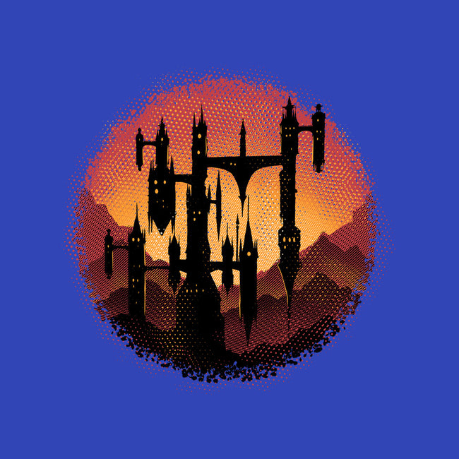 Castle Sunset-Mens-Heavyweight-Tee-glitchygorilla