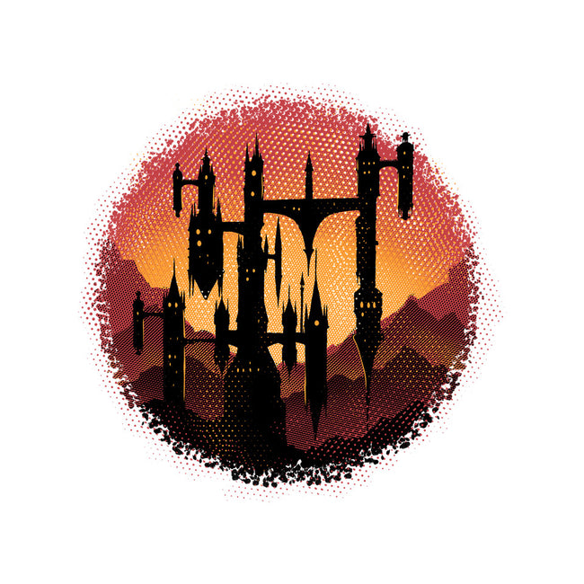 Castle Sunset-Mens-Heavyweight-Tee-glitchygorilla